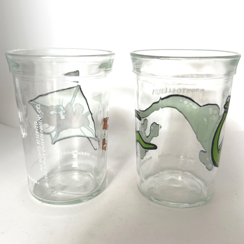 VTG Anchor Glass Welch's Tom & Jerry Glass Dino‎ Jerry Mouse 1990 Set - Picture 2 of 12